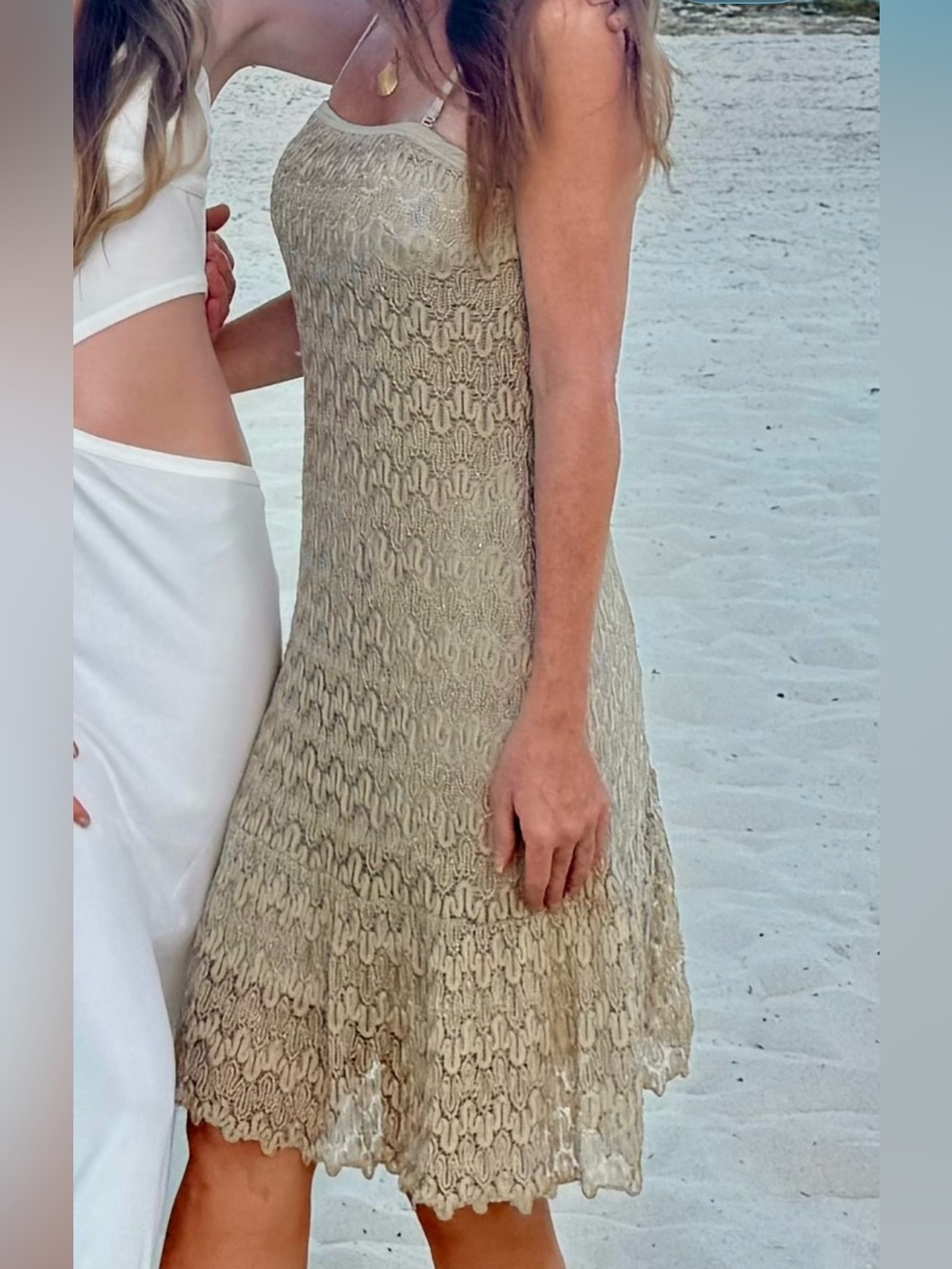 Cache Gold Knit Dress - Picture 2 of 7